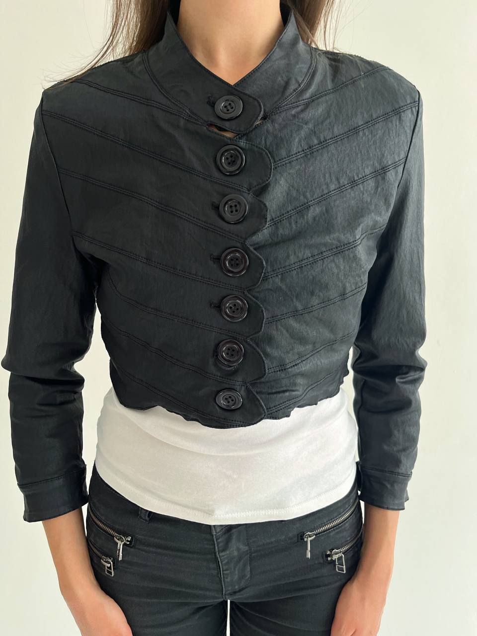 Vintage rayon faux leather bolero