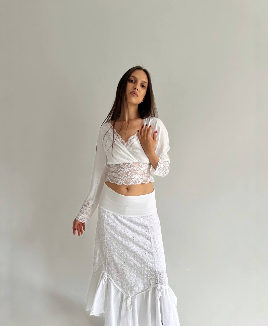Vintage viscose Austrian lace top
