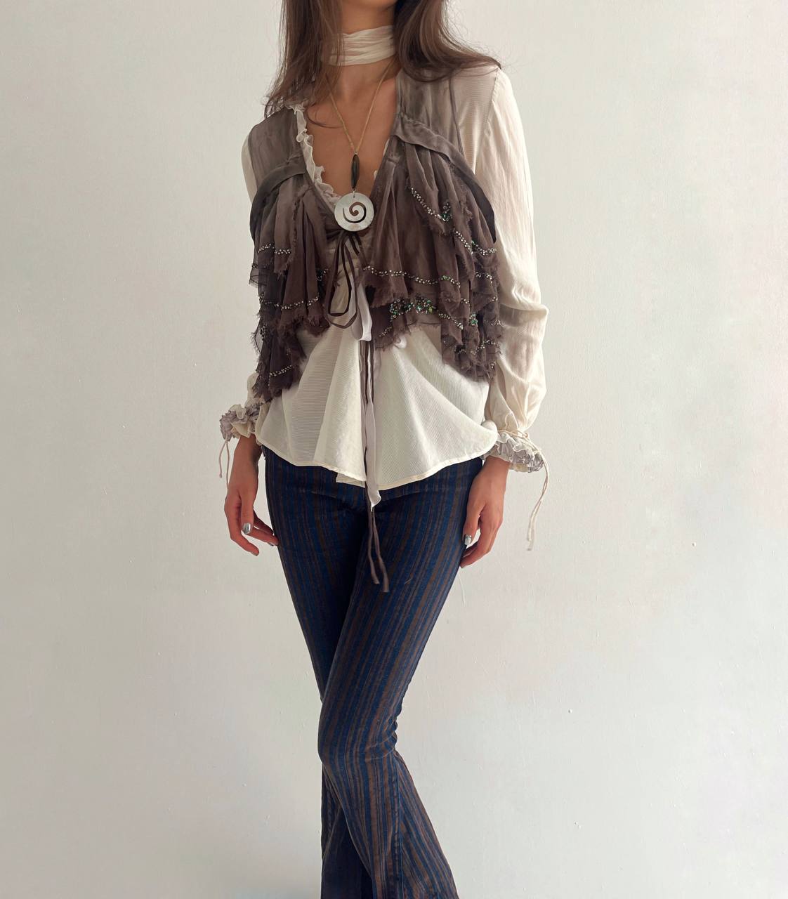 All Saints pure silk avant garde vest