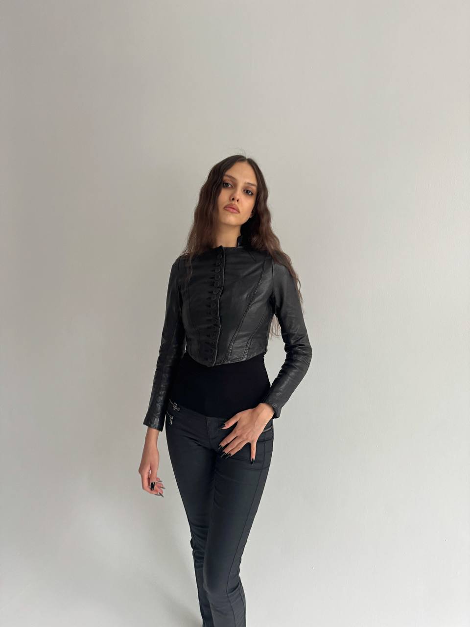 Avant garde genuine leather jacket