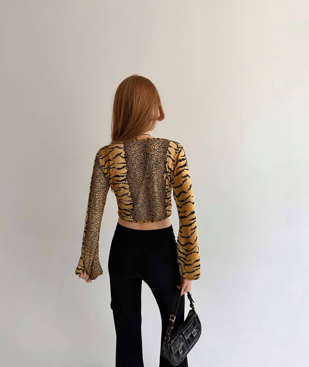 Vintage leopard cropped cardigan