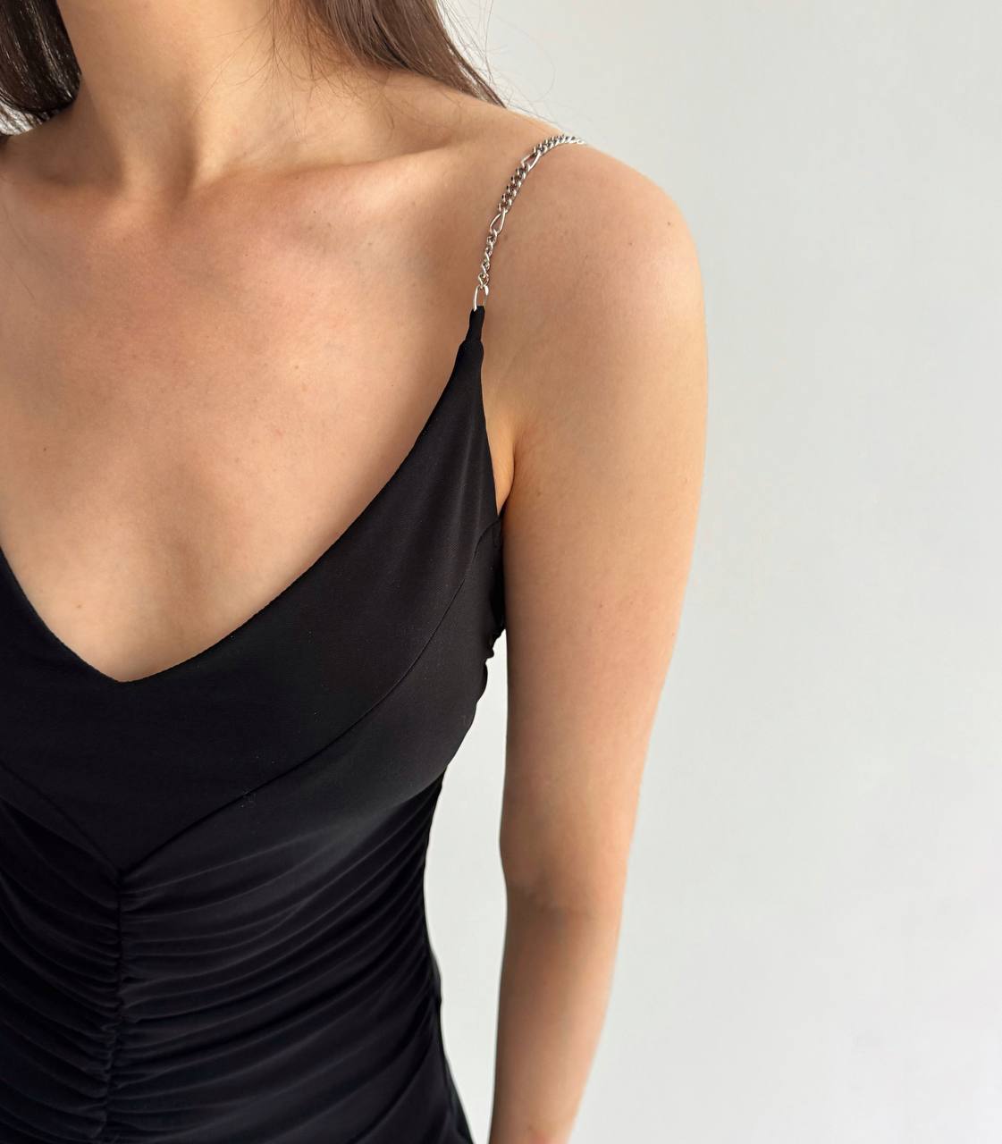 Vintage Y2K black chain straps dress