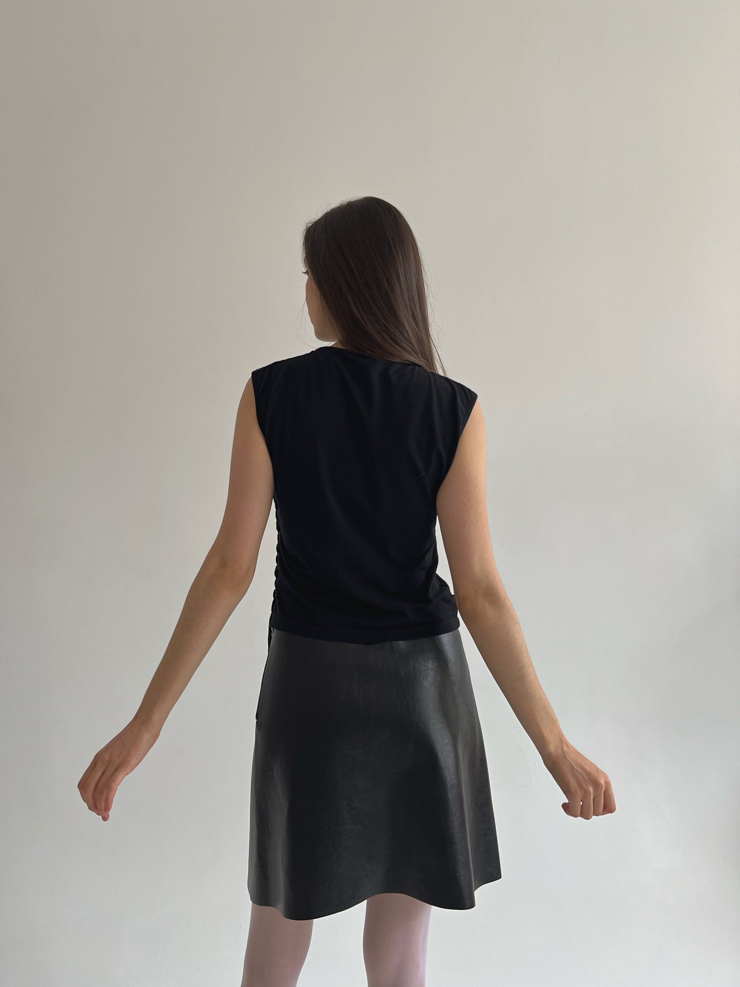 Vintage Gianfranco Ferre black top with lace up side