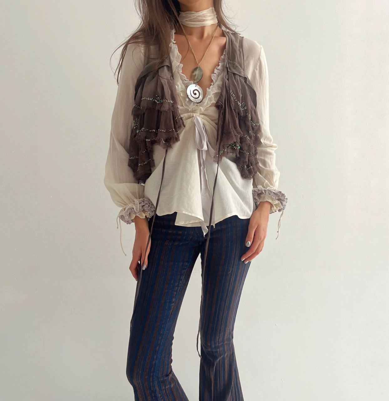 All Saints pure silk avant garde vest