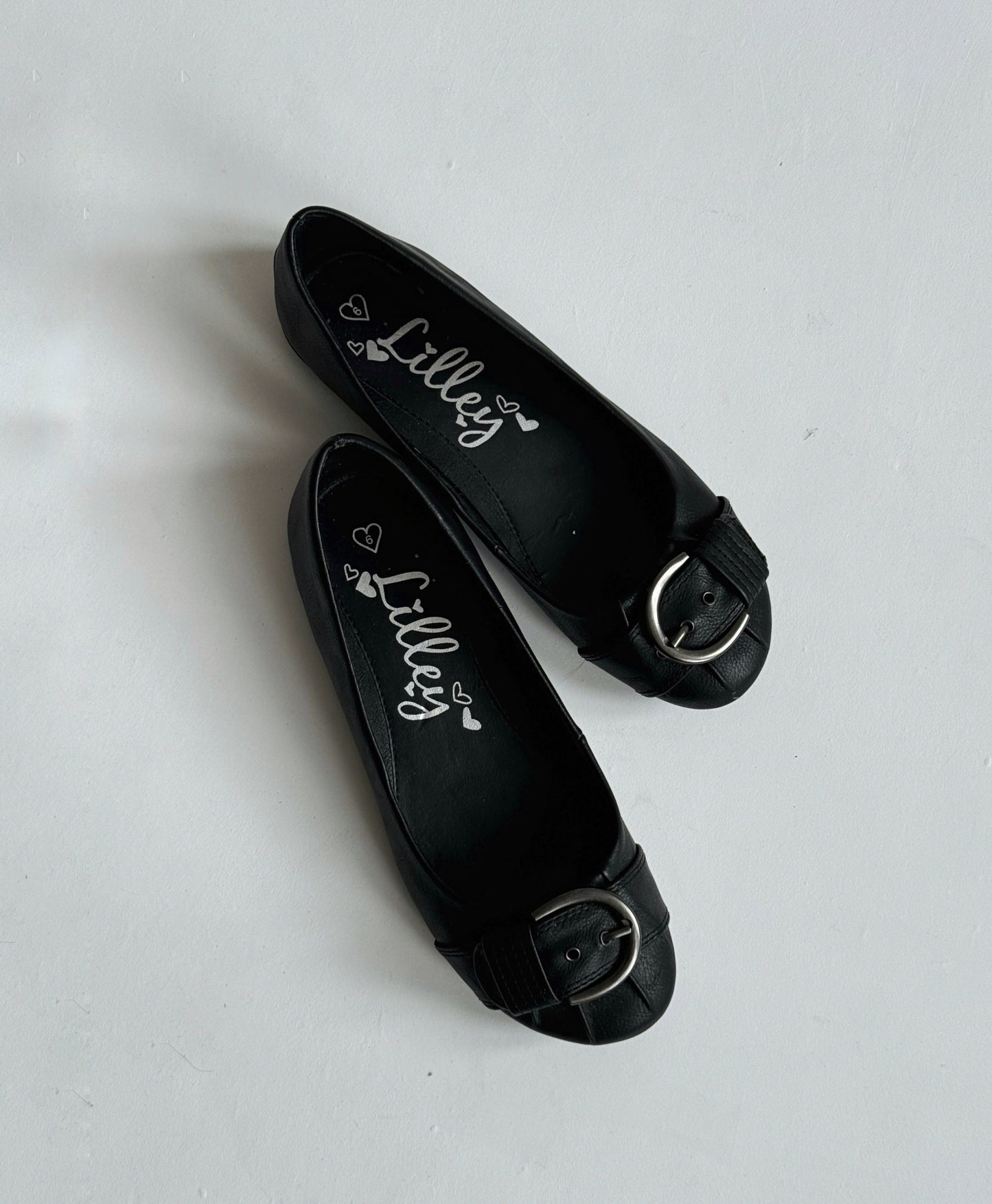 Vintage leather black ballet flats