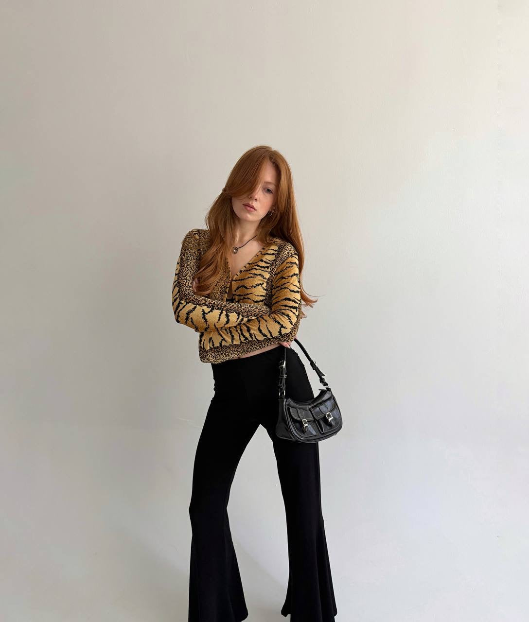 Vintage leopard cropped cardigan