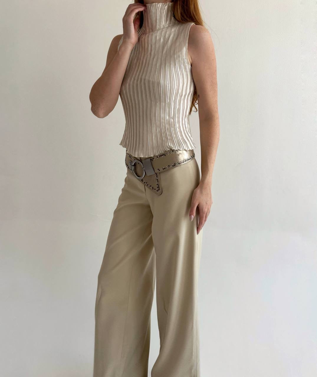 Vintage pleated avant garde top