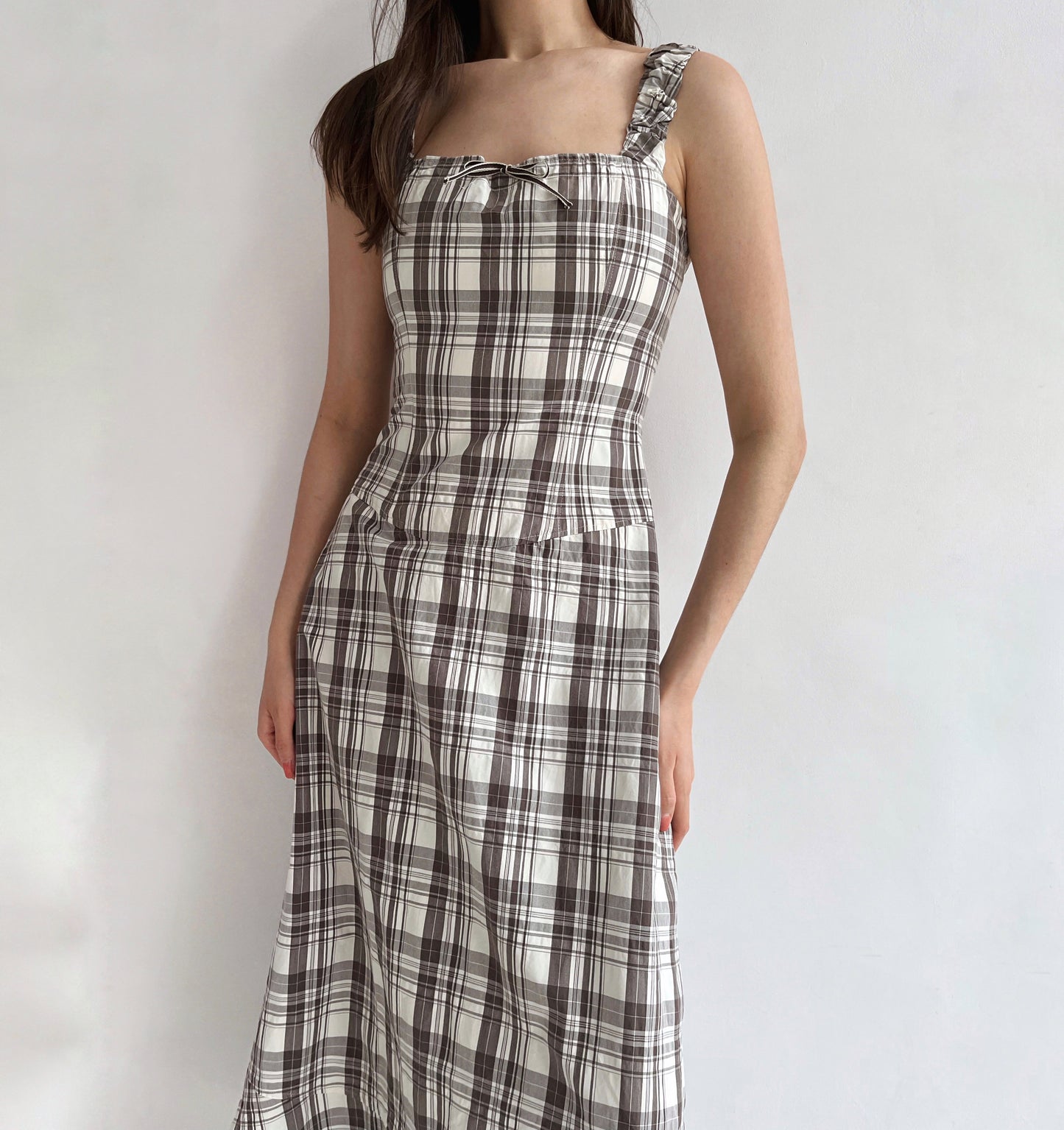 Max Mara cotton maxi checked dress