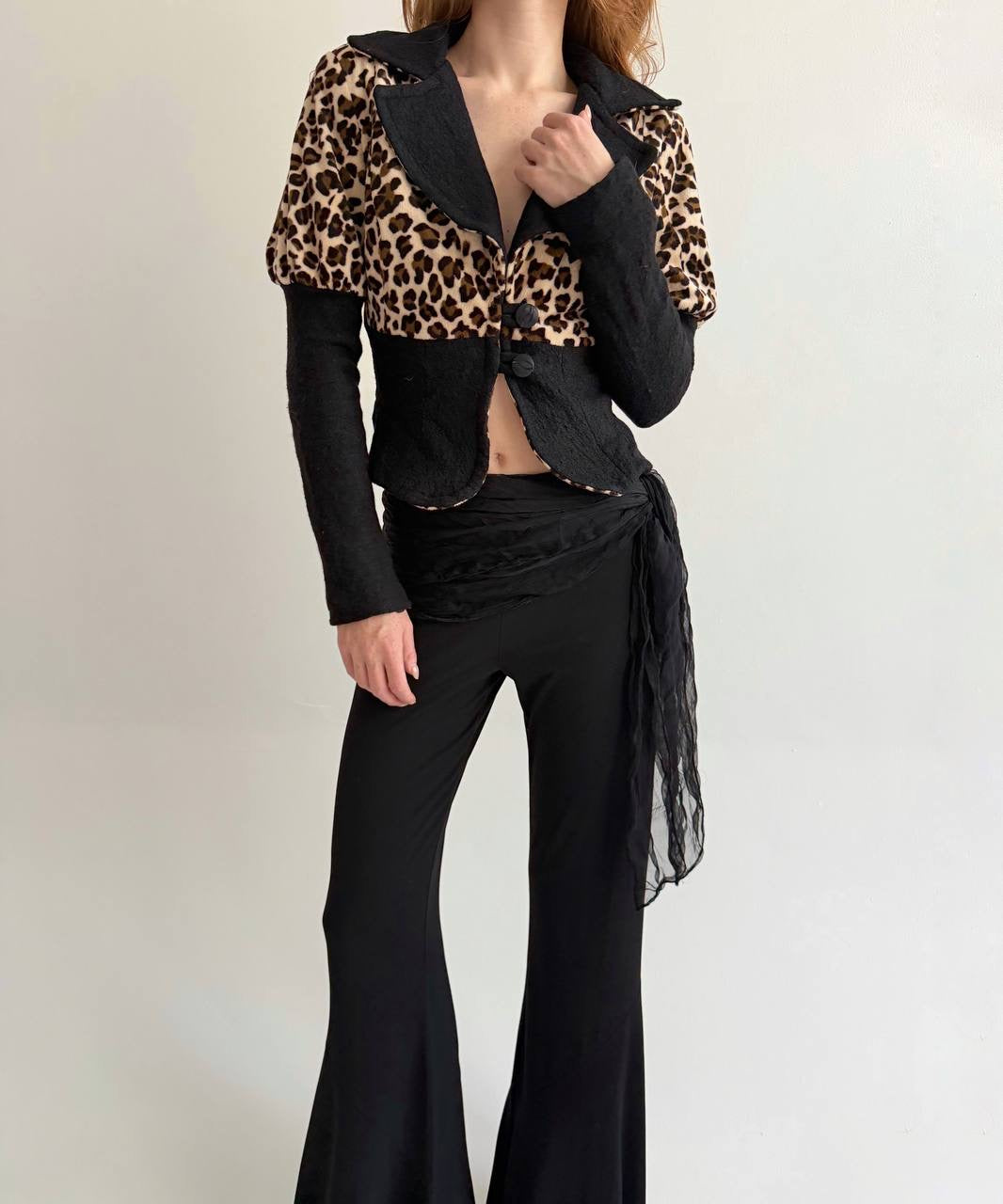 Vintage leopard printed blazer