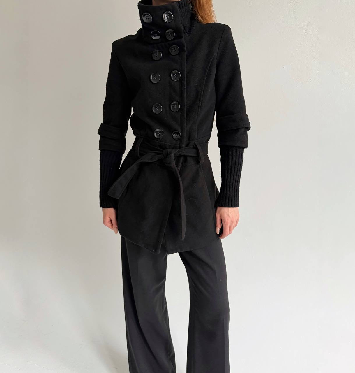 Vintage viscose blend coat with belt