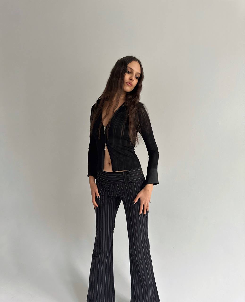 Vintage flared striped pants