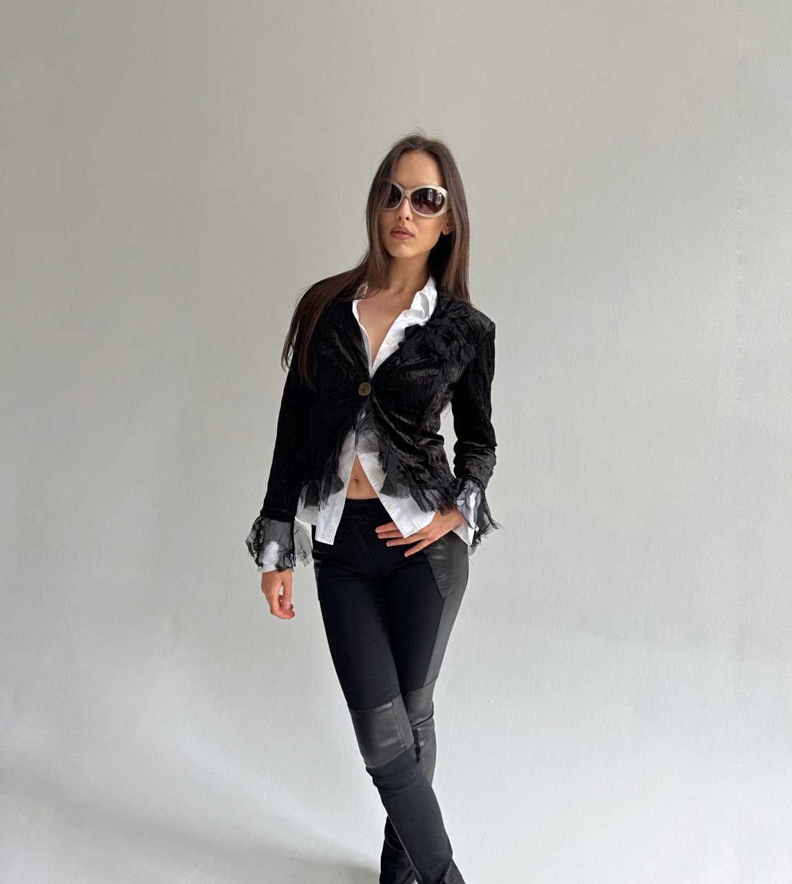 Vintage Italian velour black blazer