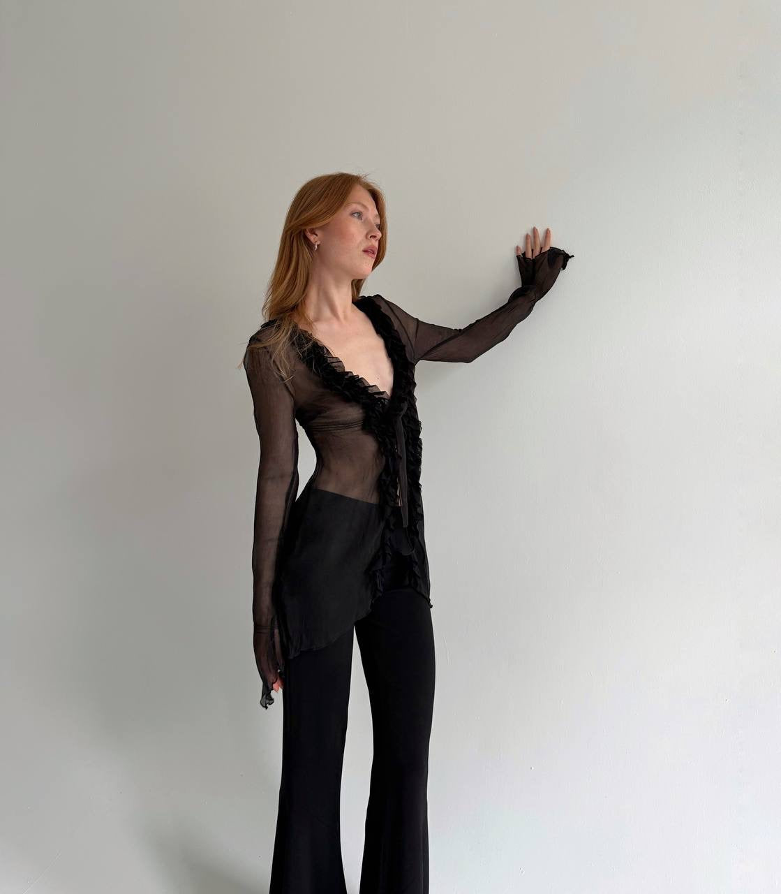 Vintage 100% pure silk long blouse