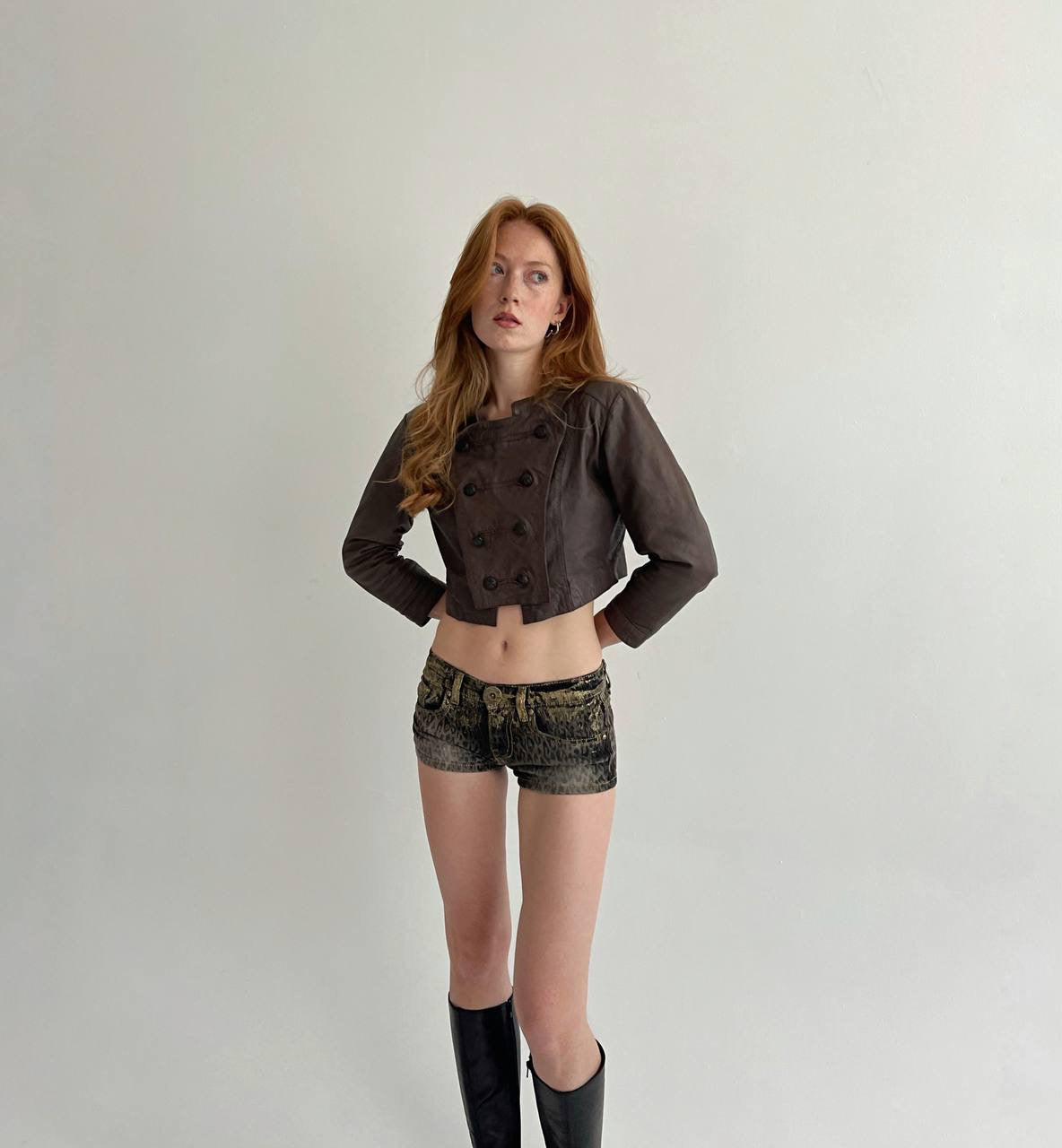 Vintage genuine leather brown jacket