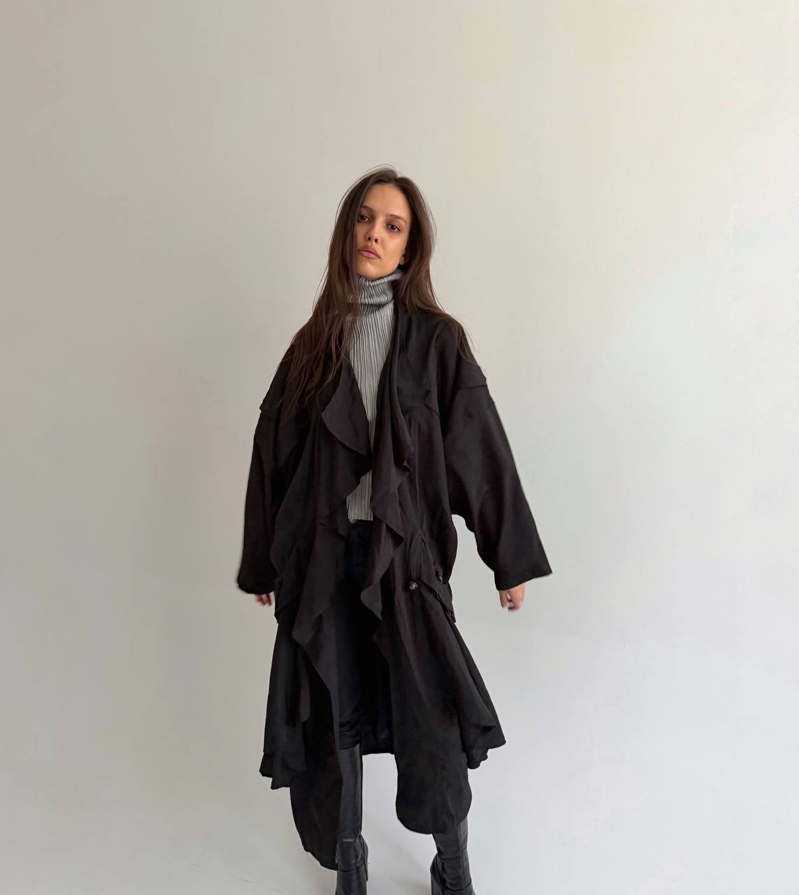 Vintage silk and viscose avant garde coat