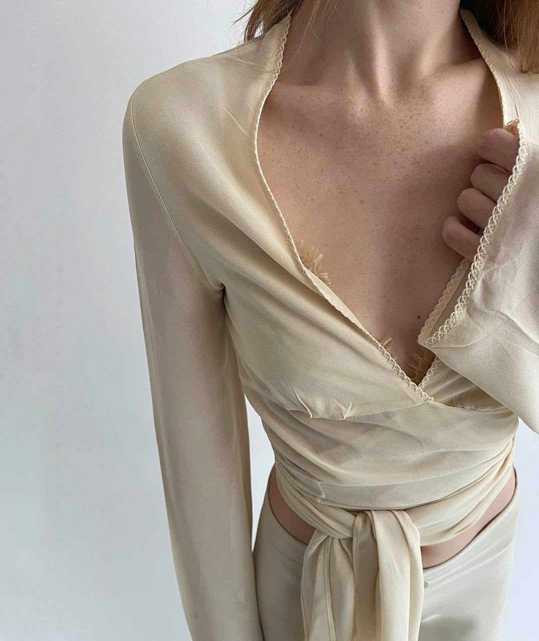 Vintage Plein Sud viscose wrap blouse