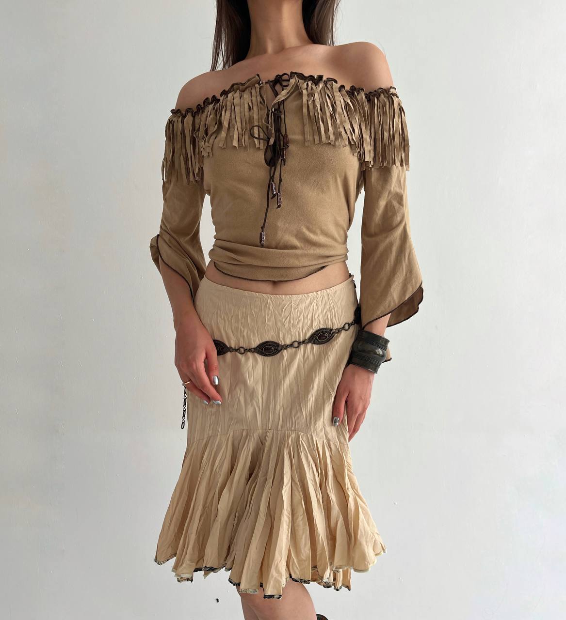 Roberto Cavalli beige skirt