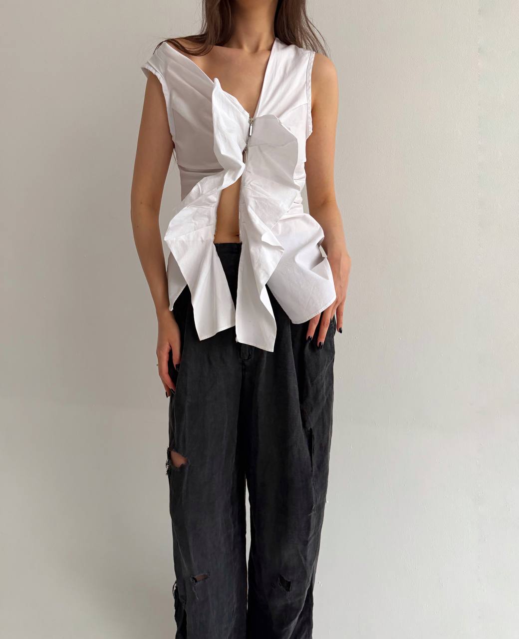 Vintage Plein Sud cotton avant garde blouse