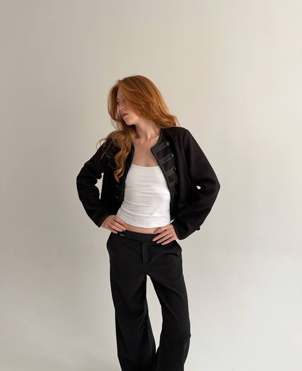 Black napoleon type jacket