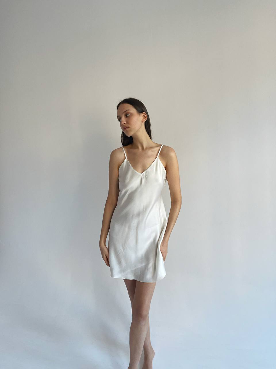 Vintage 100% pure silk milky night dress