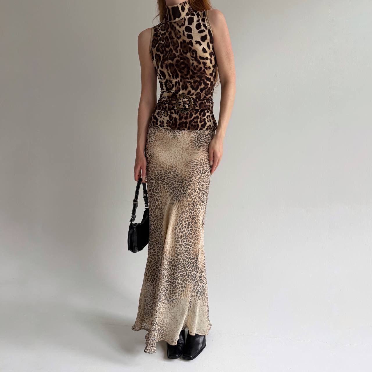 Vintage printed long sophisticated skirt