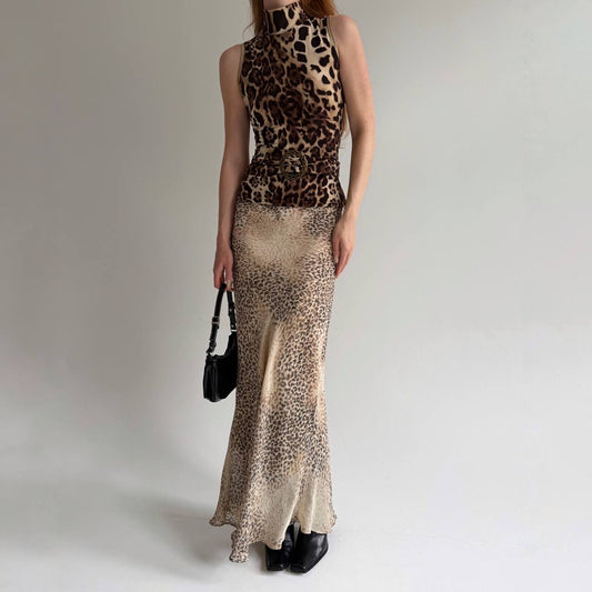 Vintage printed long sophisticated skirt