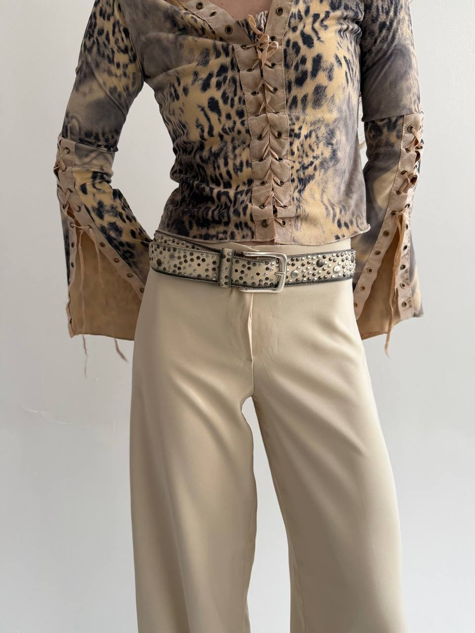 Vintage genuine leather washed belt