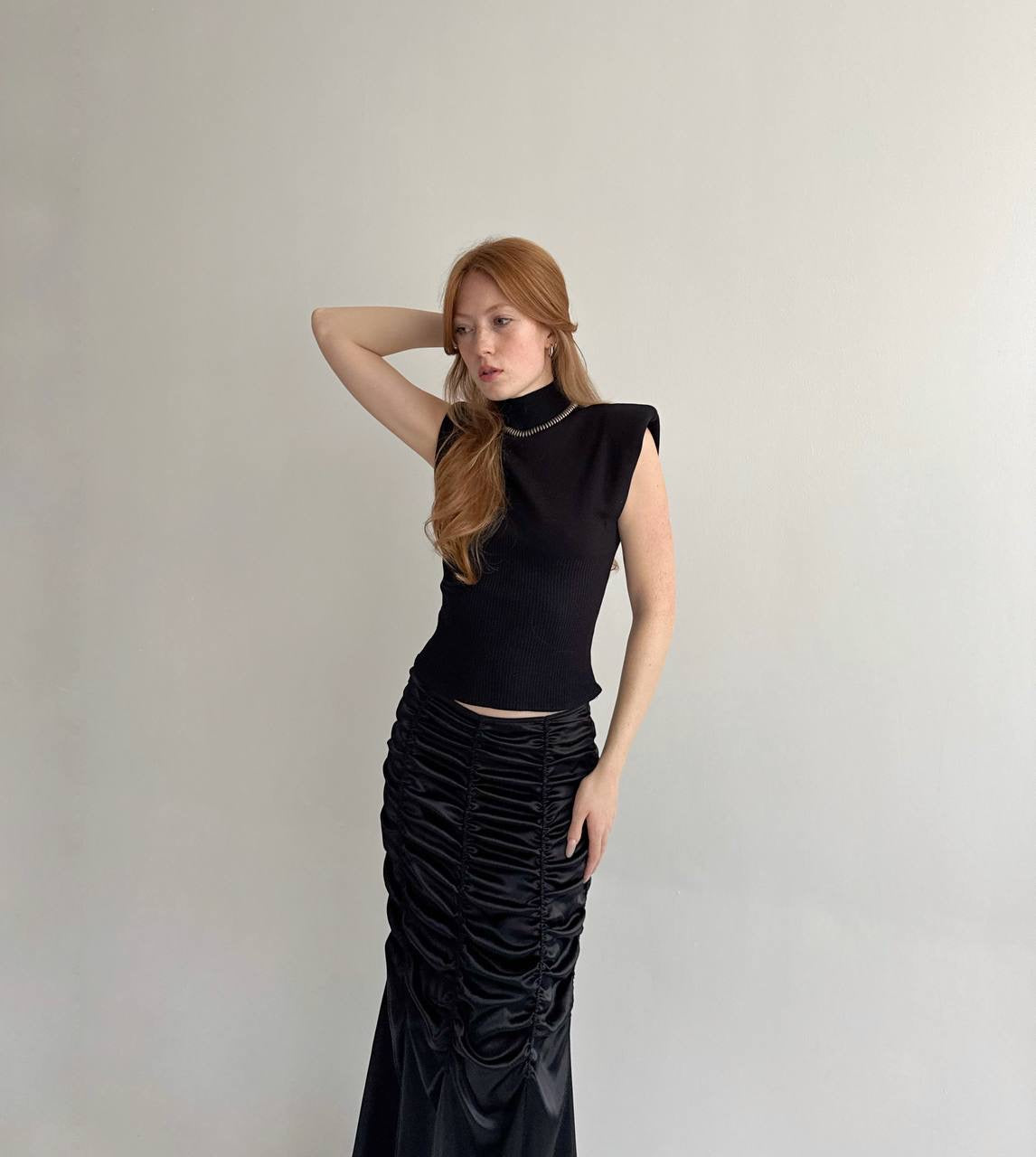 Vintage viscose blouse with shoulder pads