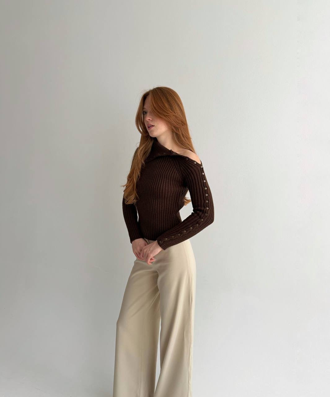 Vintage brown ribbed sweater