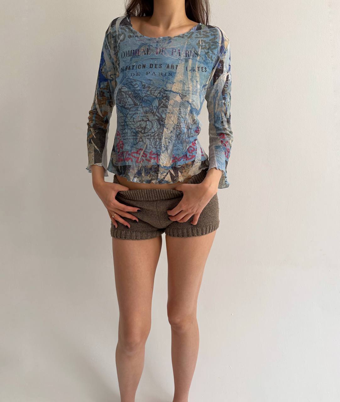 Vintage mesh French blouse