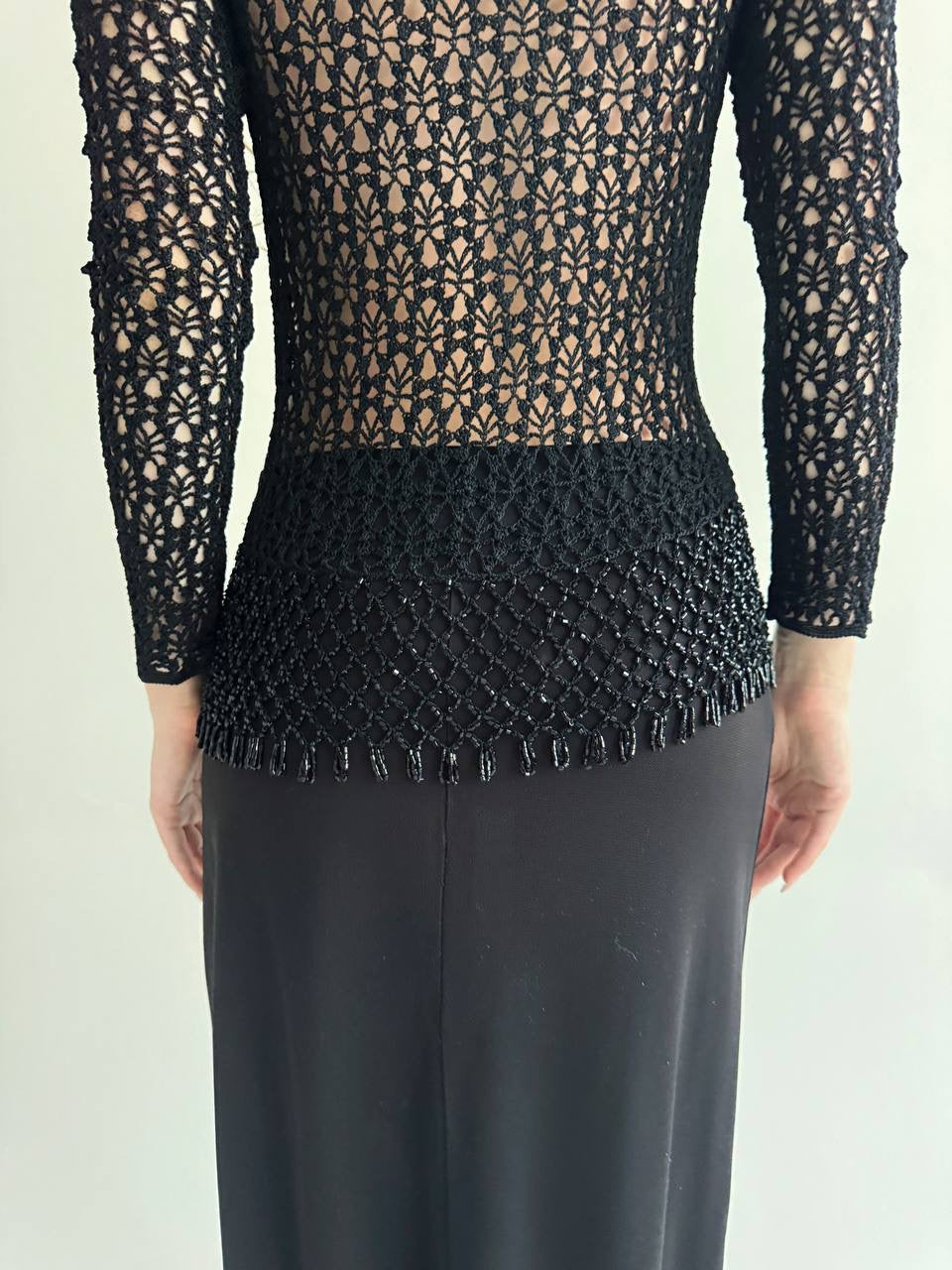 Vintage viscose crochet cardigan ю