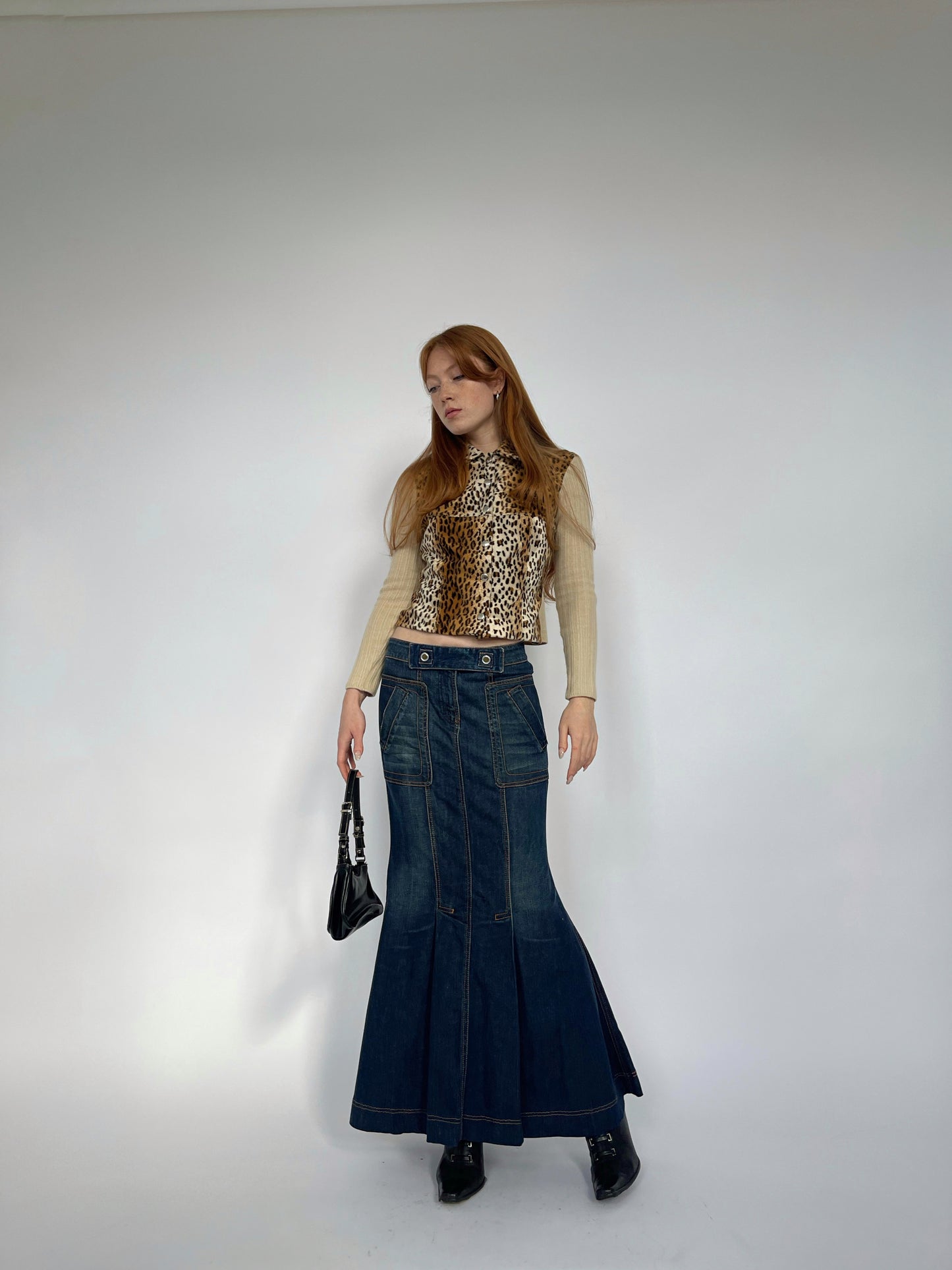 Just Cavalli denim maxi skirt