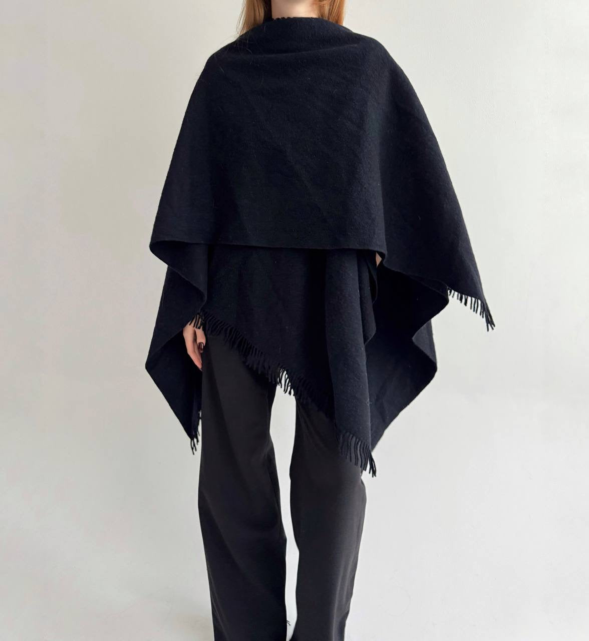 Vintage black coat poncho