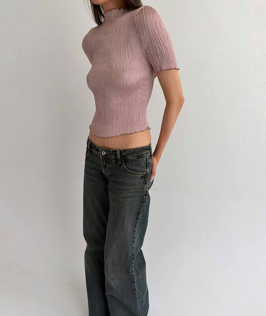 Vintage pleated avant garde blouse