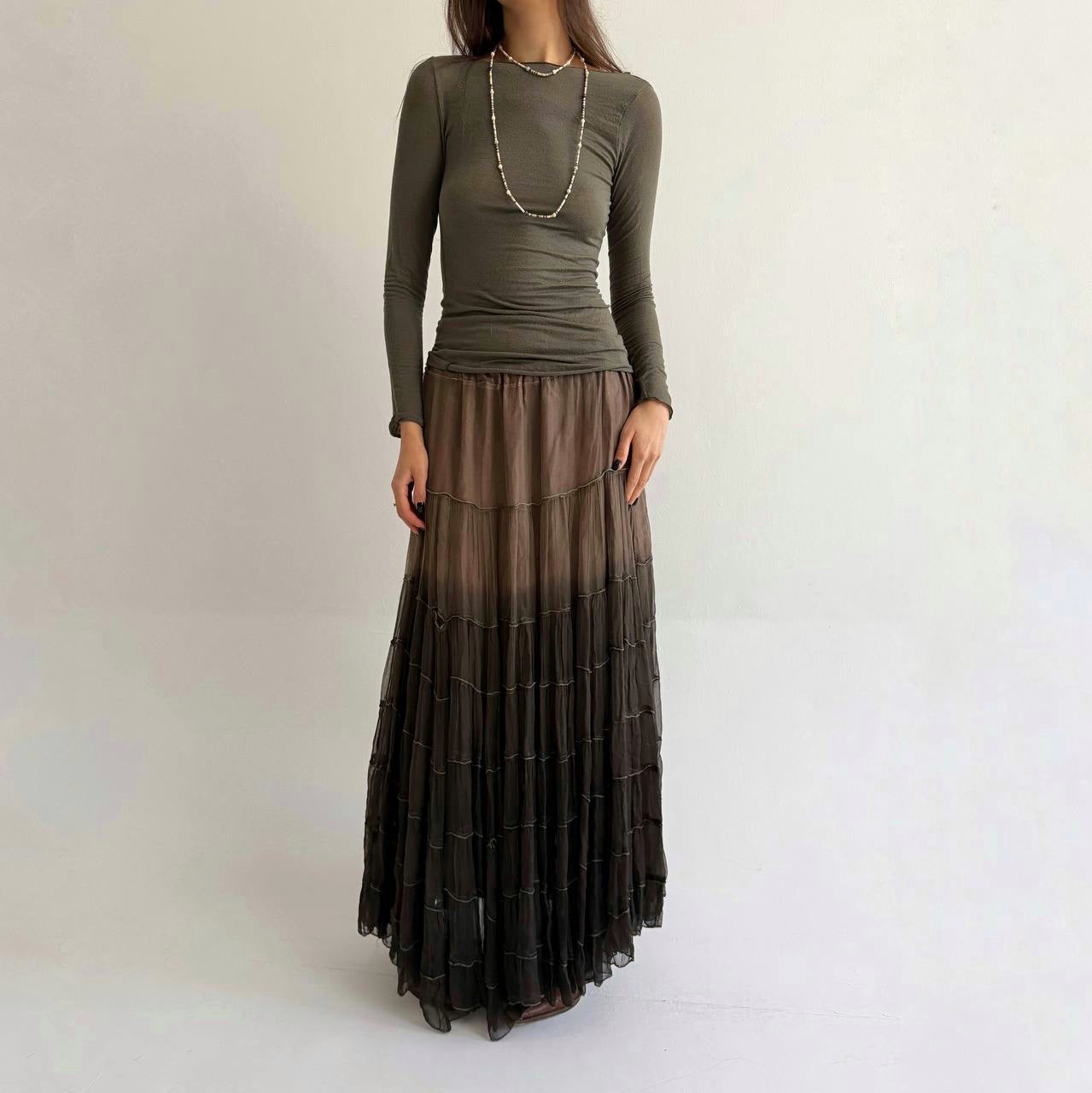 Vintage viscose ombré skirt
