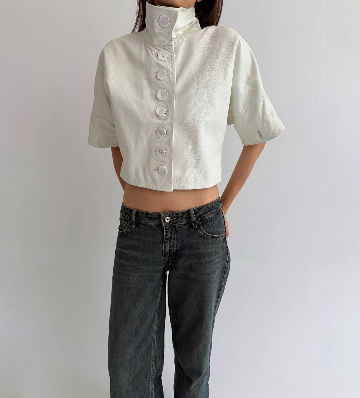 Max Mara genuine leather avant garde jacket