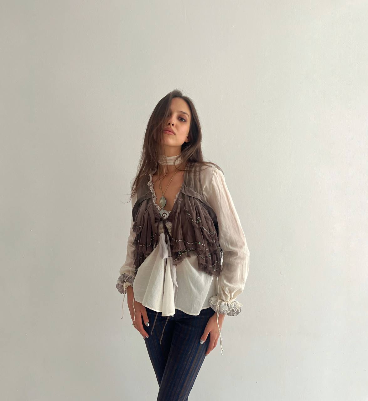 All Saints pure silk avant garde vest