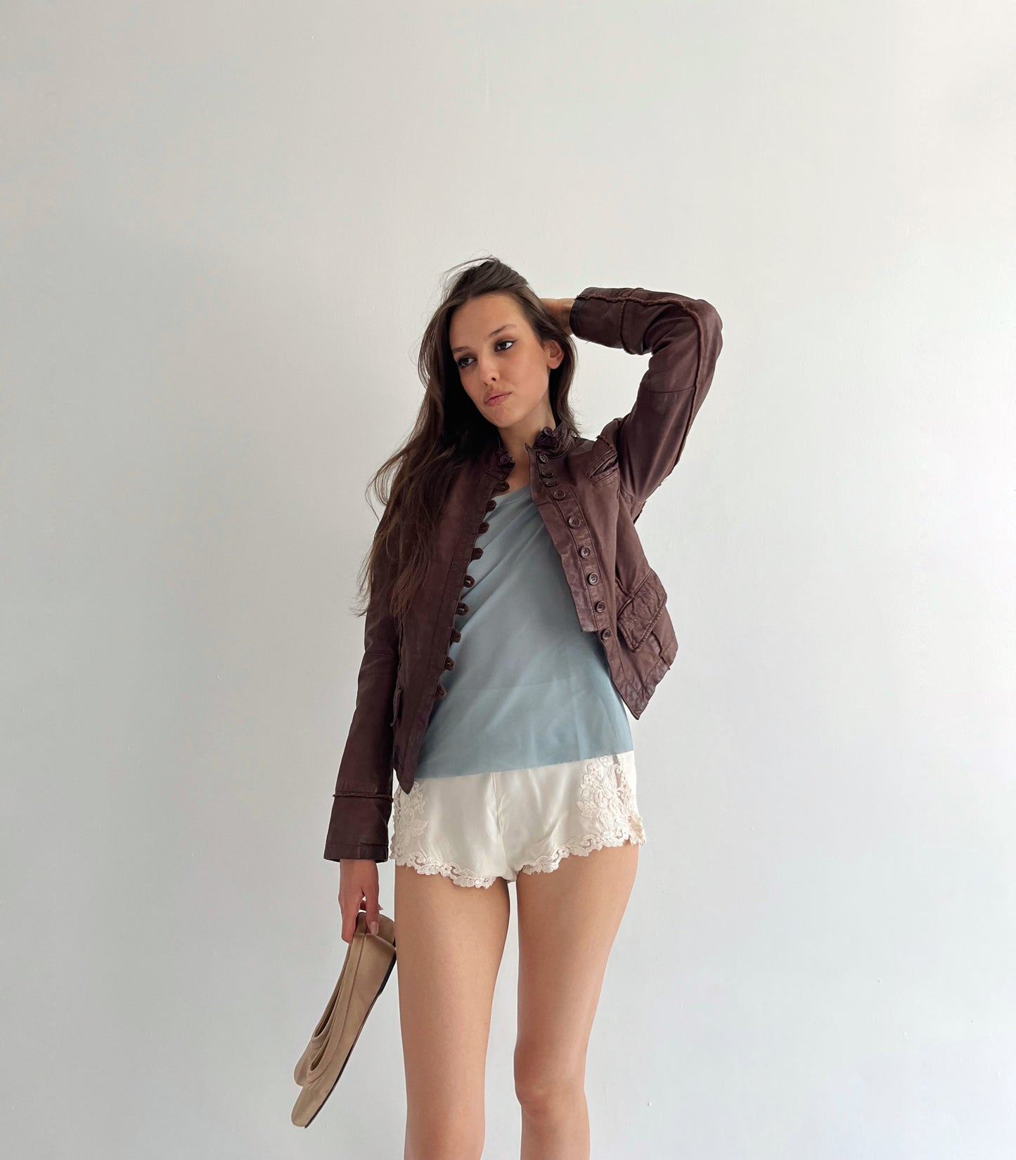 Vintage genuine leather admiral jacket