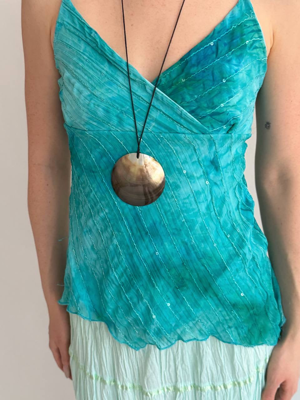 Vintage asymmetrical cami top with sequins