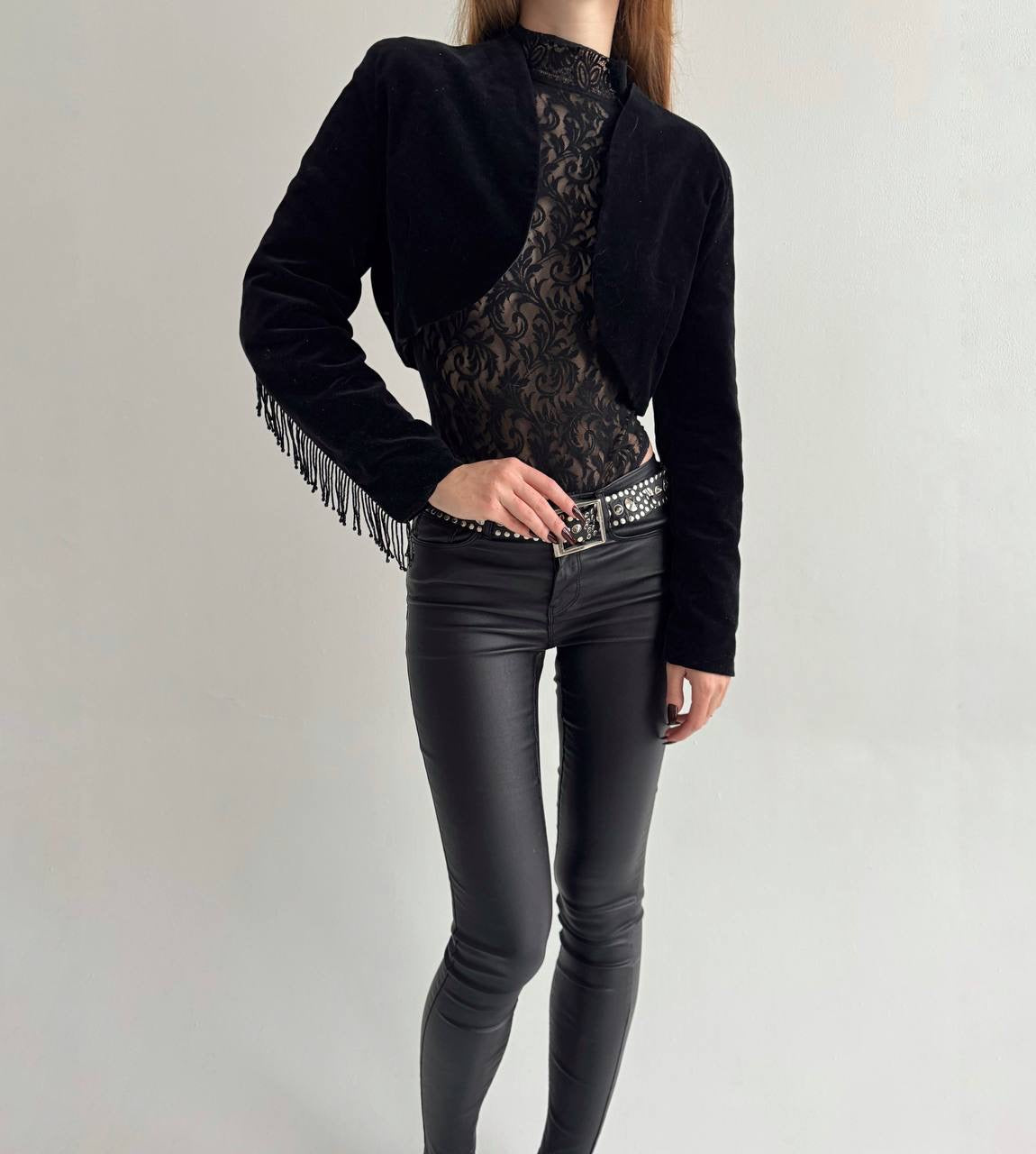 Vintage 100% cotton velvet bolero