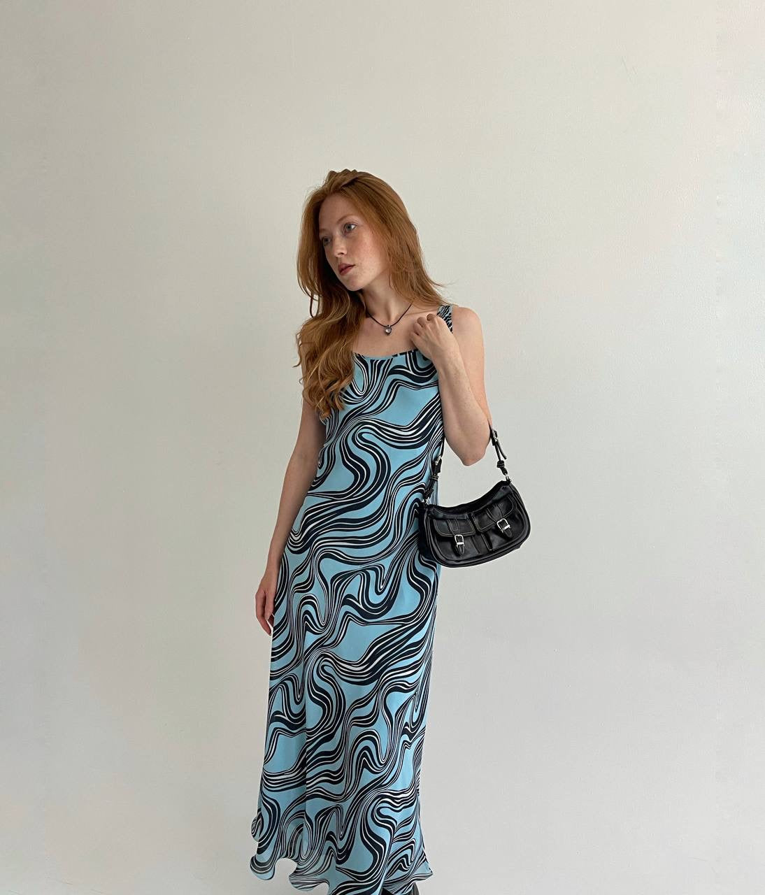 Vintage viscose printed dress