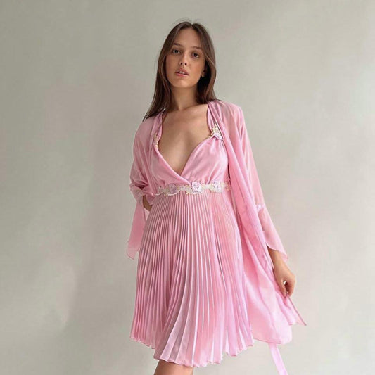 Vintage pink coquette night gow and robe