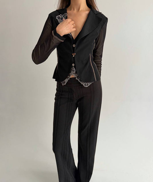 Vintage blouse with mesh detailing