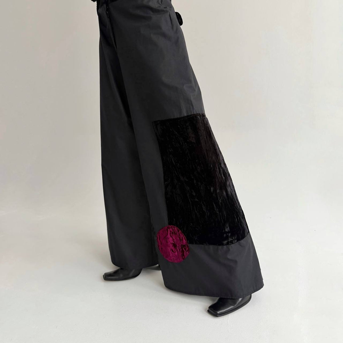 Vintage black made in France wide pants