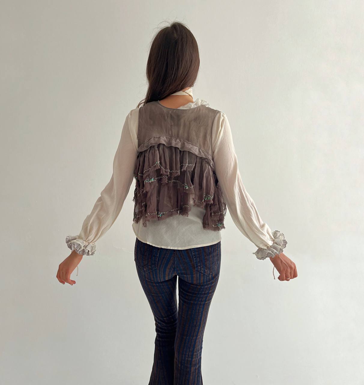 All Saints pure silk avant garde vest