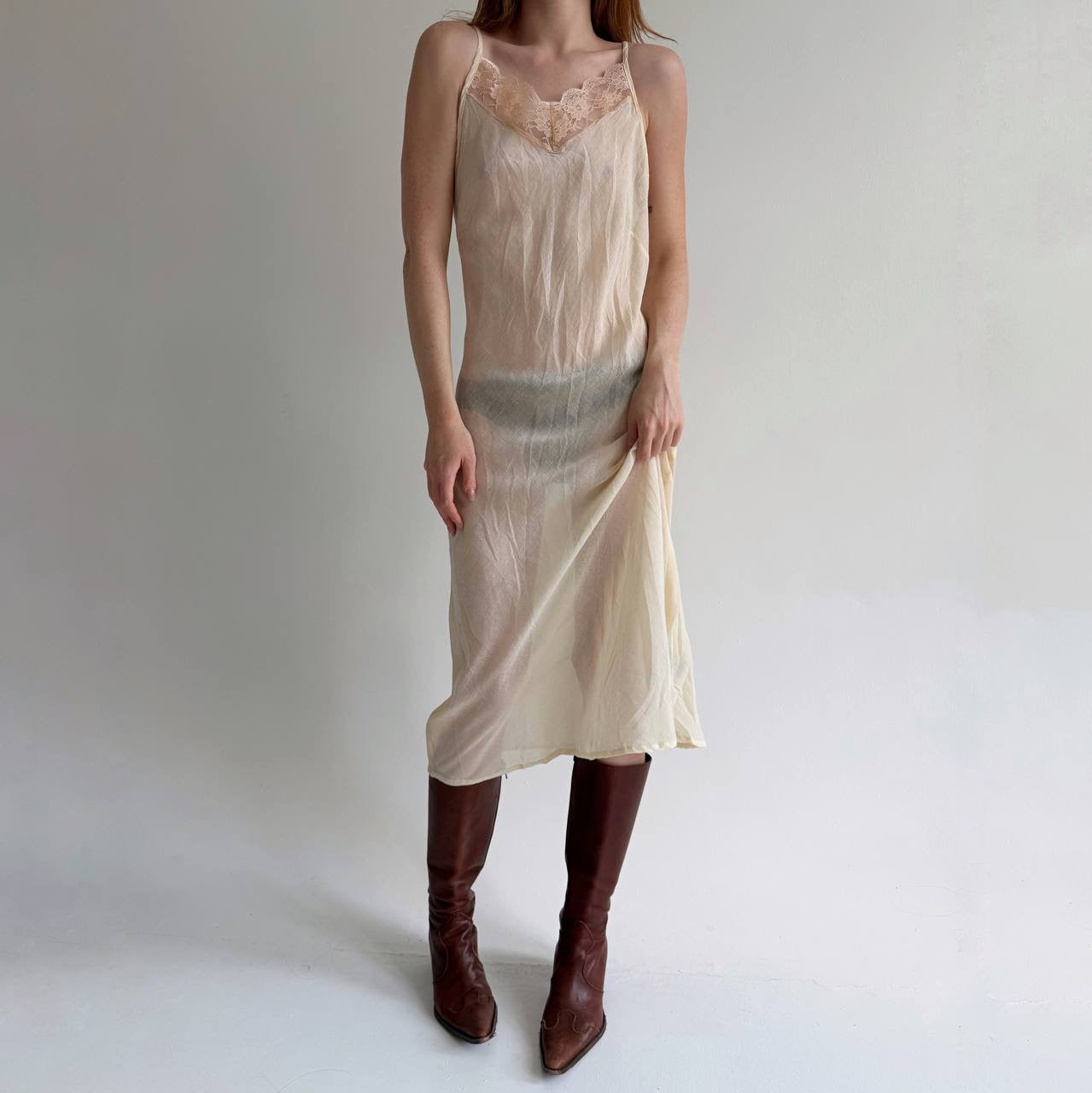 Vintage viscose printed long dress