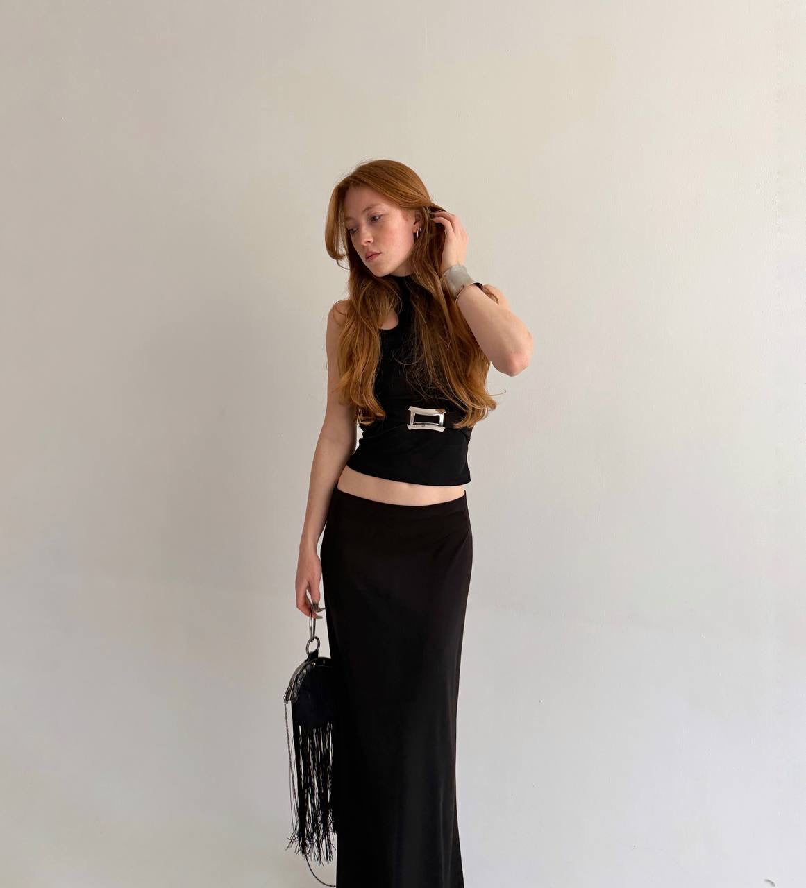 Vintage black fitted sleeveless top
