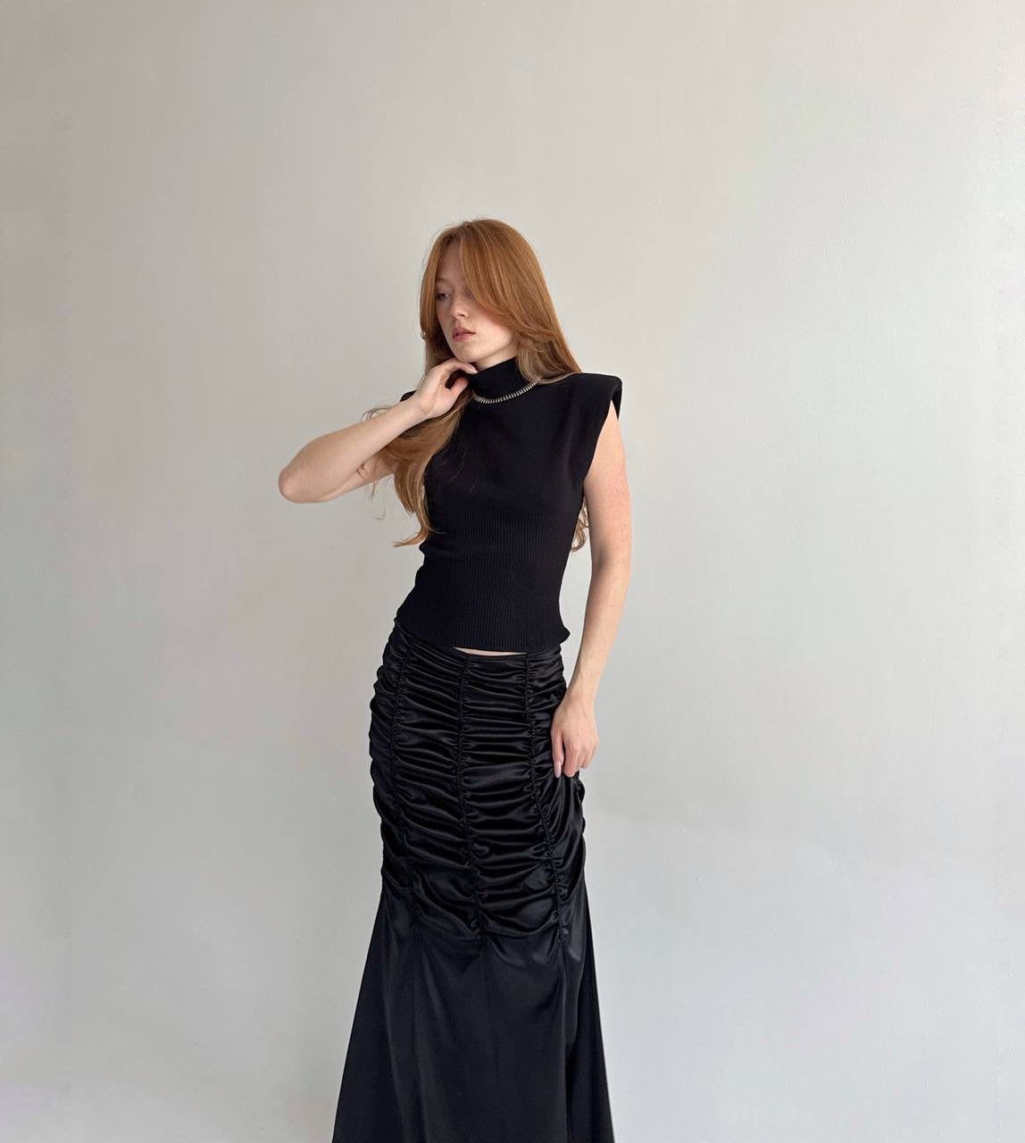 Vintage viscose blouse with shoulder pads