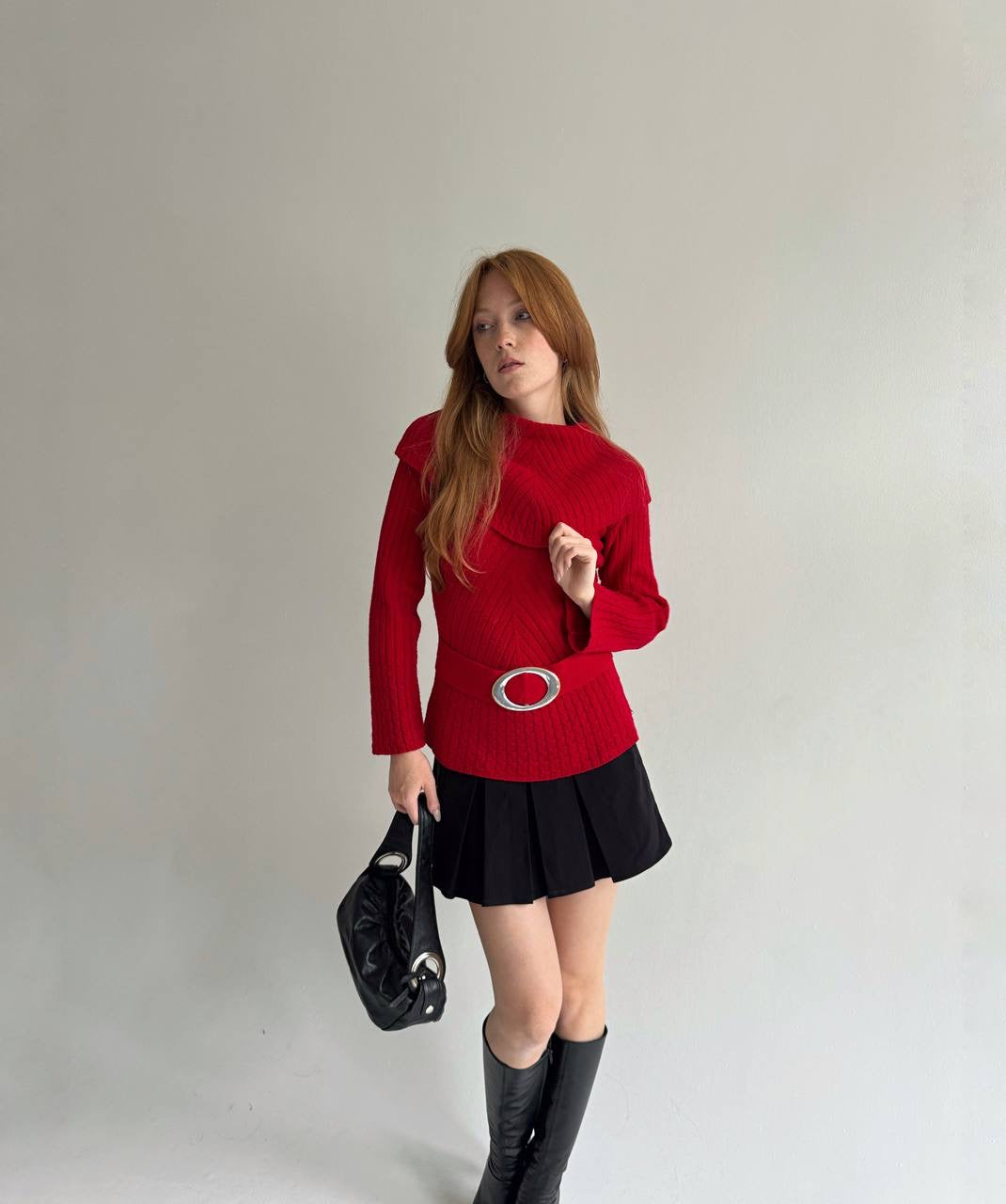Vintage red knitted sweater