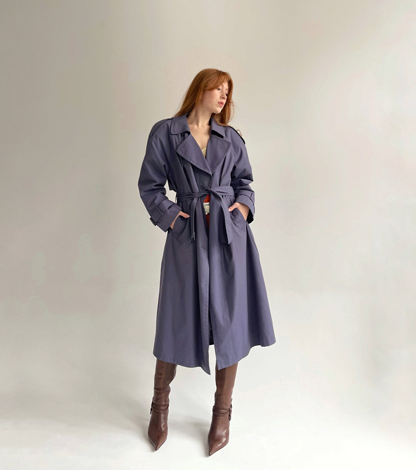 Vintage oversized trench coat with detachable warm lining